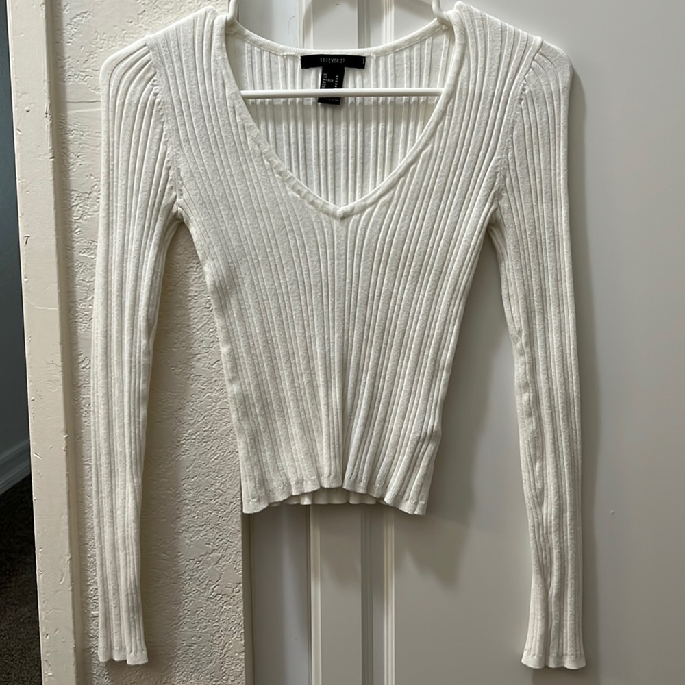 White V Neck Top